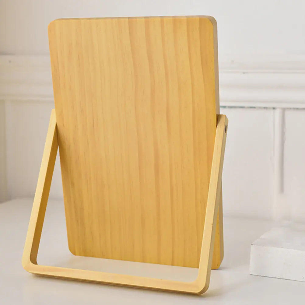 Light Yellow Wooden Desktop Vanity Mirror | Makeup & Dressing Desktop Vanity Mirror QXL