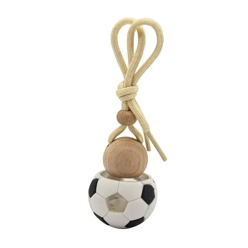 Football-Shaped 5ml Glass Car Perfume Bottle | Wooden Cap Perfume Bottle QXL