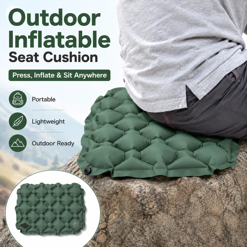 Inflatable Seat Cushion | Portable Foldable Camping Chair Pad Inflatable Seat Cushion QXL