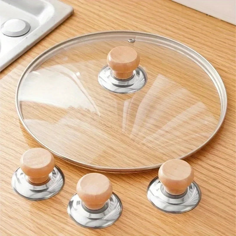 Wooden Heat-Resistant Pot Lid Knob | Universal Replacement Cookware Lid Knob QXL 3pcs