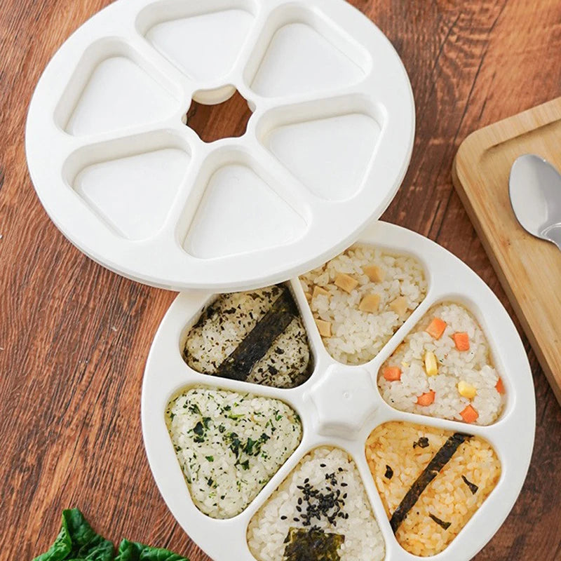 Triangle Sushi Mold & Rice Ball Maker | 6-in-1 Bento Kit Sushi Mold Kit QXL