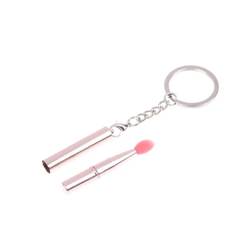 Silicone Lip Brush Keychain | Dustproof Cover Portable Lip Brush QXL Red