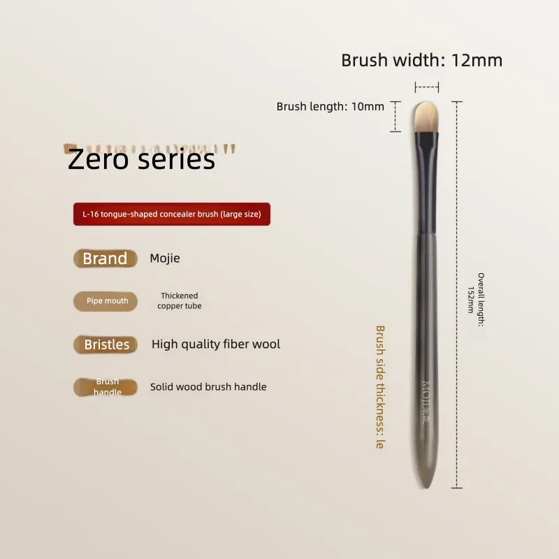 Moji L16 Tongue-Shape Concealer Brush | Wool Fiber Flat Tip Concealer Brush QXL L16 Large size