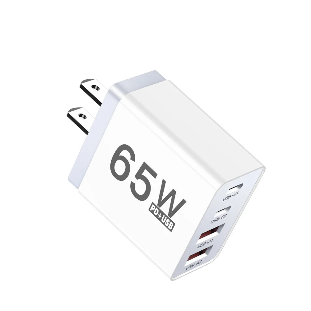 65W USB-C PD Fast Charger Wall Adapter | AU EU UK Plug USB-C Wall Charger QXL White US