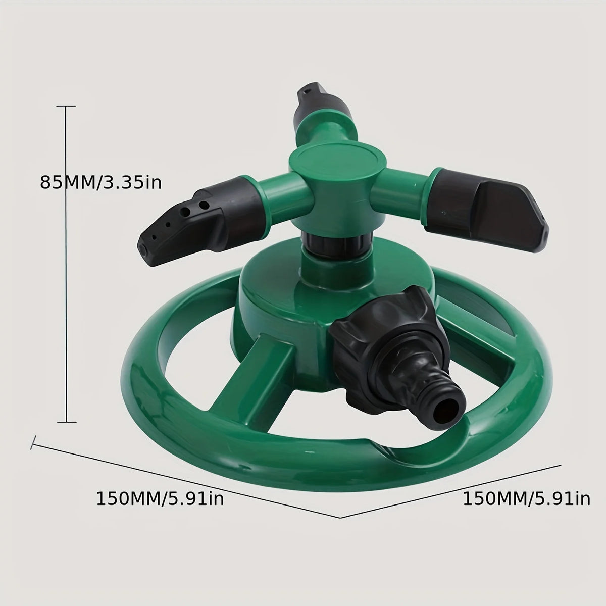 360° Rotating 3-Arm Disc Lawn Sprinkler | Large Area Garden Garden Sprinkler QXL