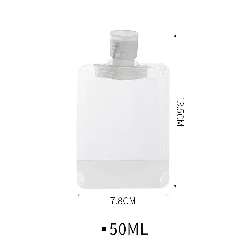 5-Pack Refillable Travel Squeeze Pouches | 30/50/100ml Travel Squeeze Pouches QXL 5Pcs 50ML