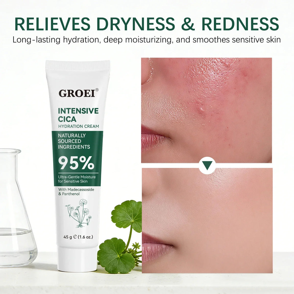 Snow Grass Moisturizing Face Cream | Cica & Hyaluronate Face Moisturizer Cream QXL