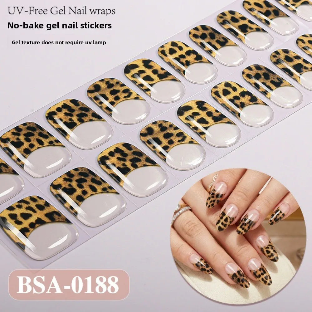 Semi-Cured UV Nail Wraps | French White Edge Full Cover – 22 Strips Semi-Cured Nail Wraps QXL