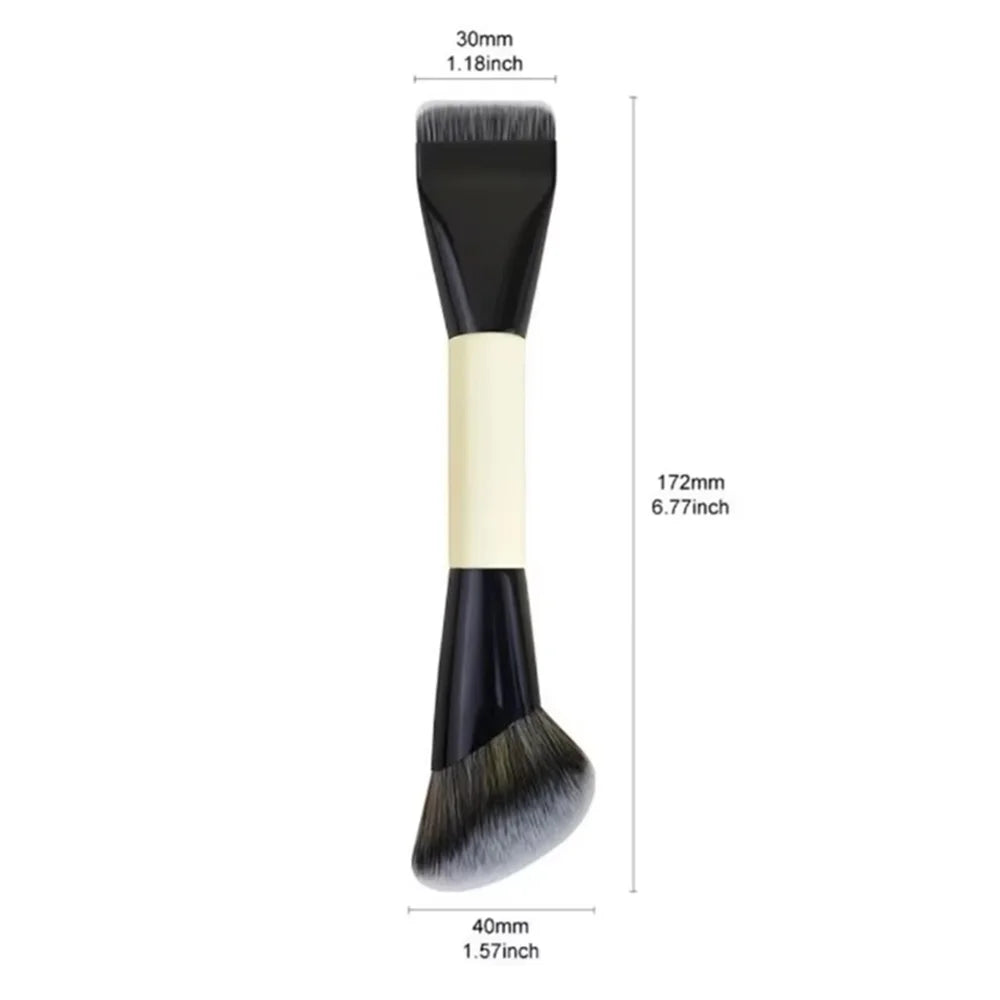 Double-Ended Foundation & Contour Brush | 2-in-1 Tool Makeup Brush QXL