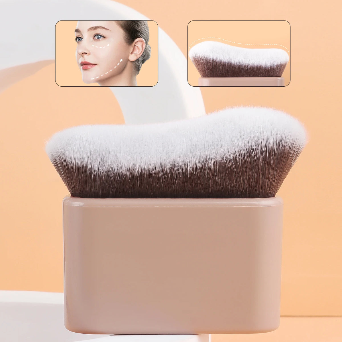 Ronshadow Wave Foundation Brush | Soft Nylon Cosmetic Brush Foundation Brush QXL