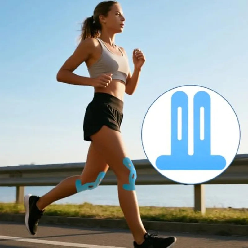 10-Pack PreCut Knee Kinesiology Tape | Blue Sports Straps Kinesiology Tape QXL