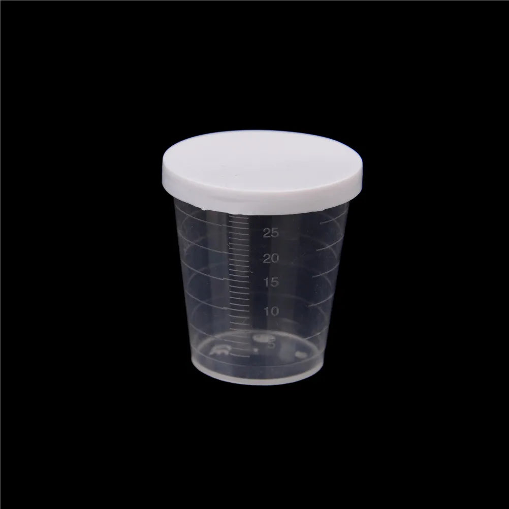 10-Pack 30ml Graduated Plastic Measuring Cups with Caps Measuring Cups QXL 10PCS