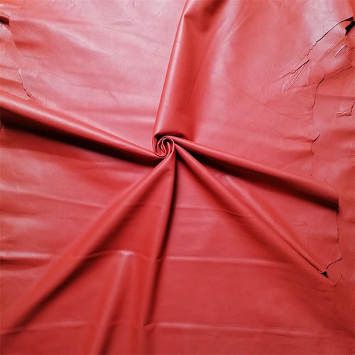 0.5mm Red First-Layer Sheepskin Leather | Whole Hide DIY Fabric Leather Craft Fabric QXL