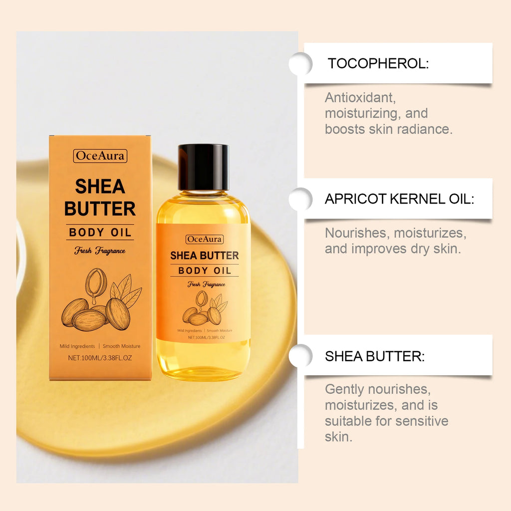 OceAura Shea Butter Massage Oil | Deep Moisture All Skin Types Body Massage Oil QXL