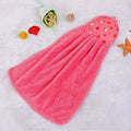 Coral Fleece Hanging Hand Towels | Cotton Dishcloths Kitchen Hand Towel QXL red