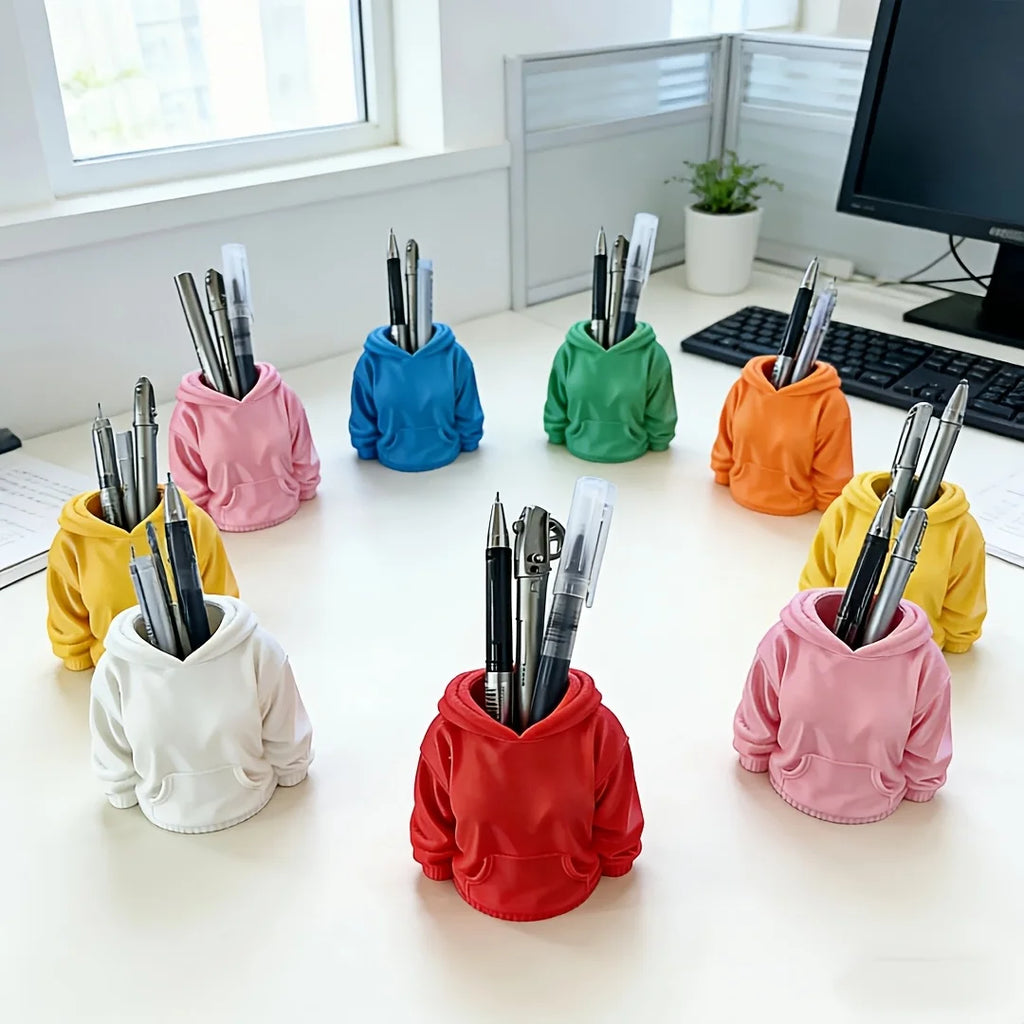 Hooded Sweatshirt Pen Holder | Cute Desk Organizer & Gift Novelty Pen Holder QXL