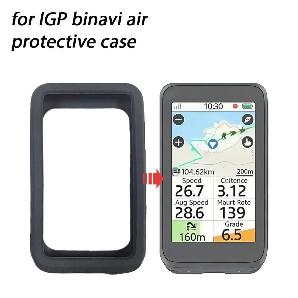 Silicone Case for IGP Binavi Air Cyclocomputer | Shockproof Cyclocomputer Silicone Case QXL Black