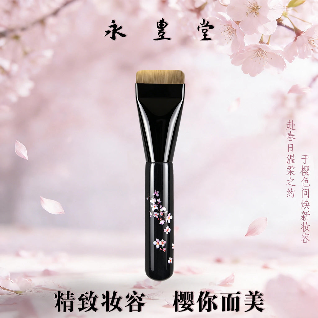 Sakura Foundation Brush Set – 2-Pc Flat & Angled Makeup Brushes Foundation Brush Set QXL 001