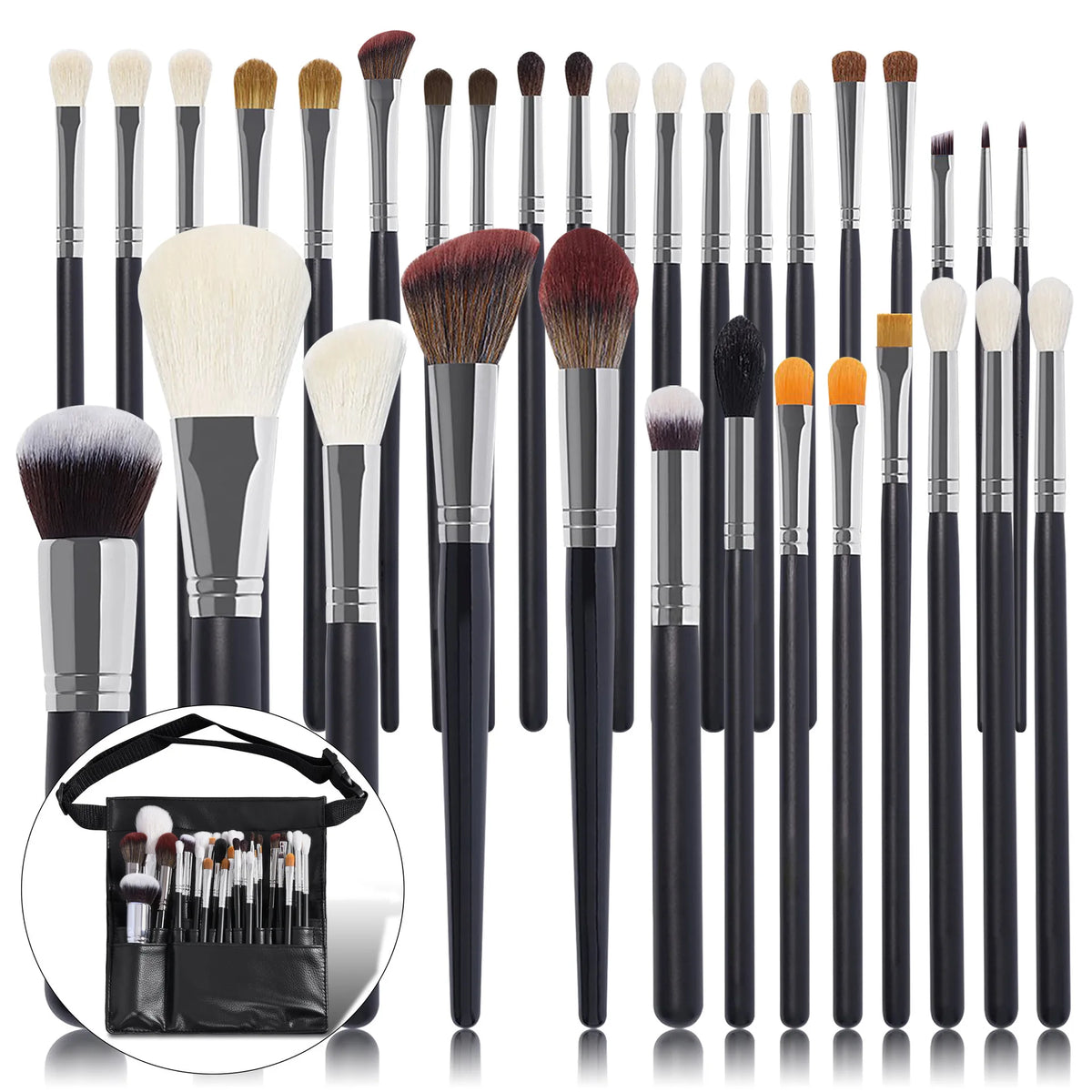 34-Piece Soft Nylon Makeup Brush Set | Full Professional Kit Makeup Brush Set QXL