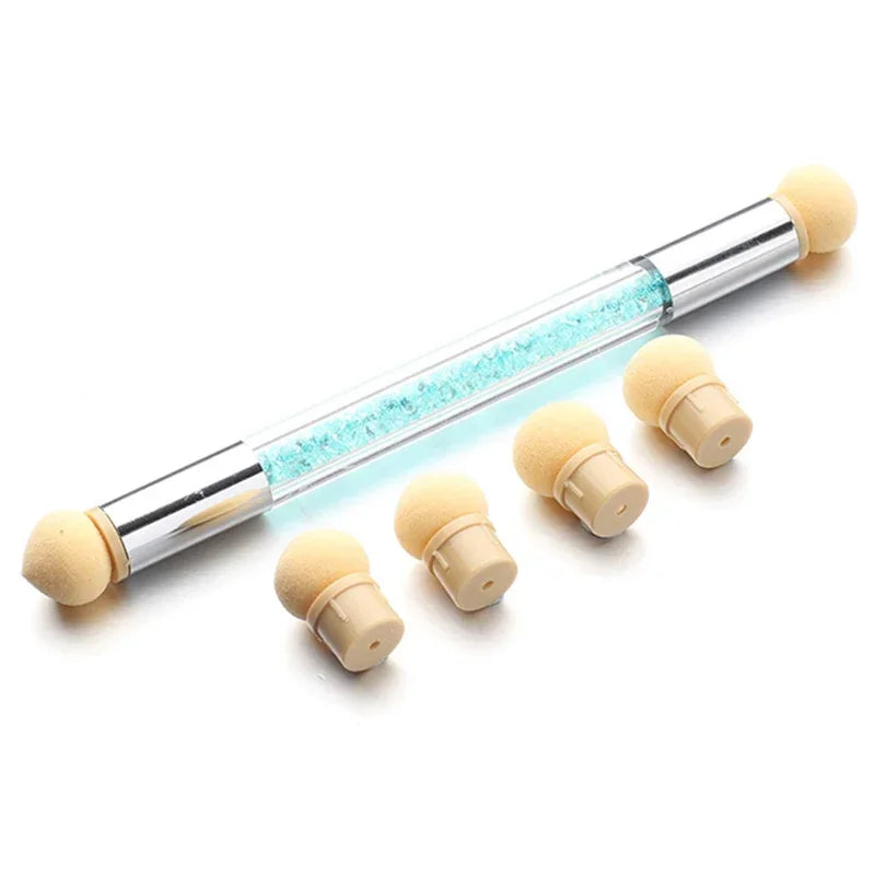 Nail Art Gradient Sponge Replacement Heads – Dotting Pen Tips Nail Art Sponge Tips QXL M245 Blue 5PCS