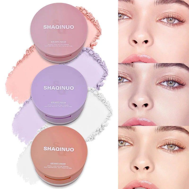 SHAQINUO Translucent Setting Powder | Oil Control & Brightening Setting Powder Compact QXL