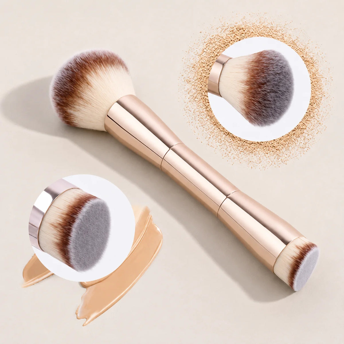 LUXEBLEND 20-Pc Pro Makeup Brush Set | Metal Handle & Velvet Pouch Makeup Brush Set QXL