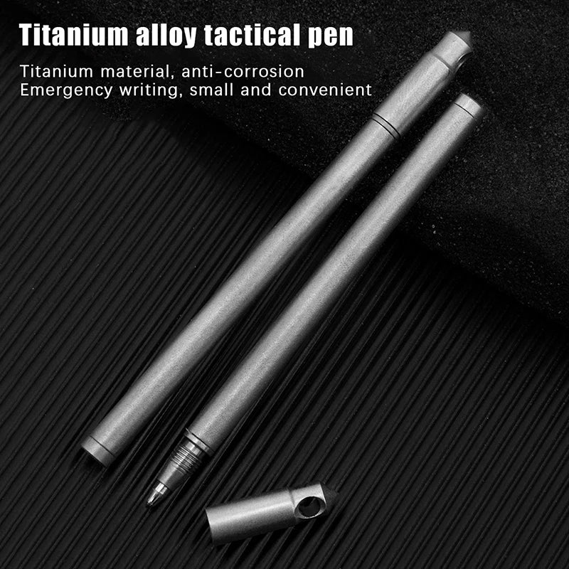 Compact Titanium EDC Ballpoint Pen Keychain | Camping & Hiking EDC Keychain Pen QXL