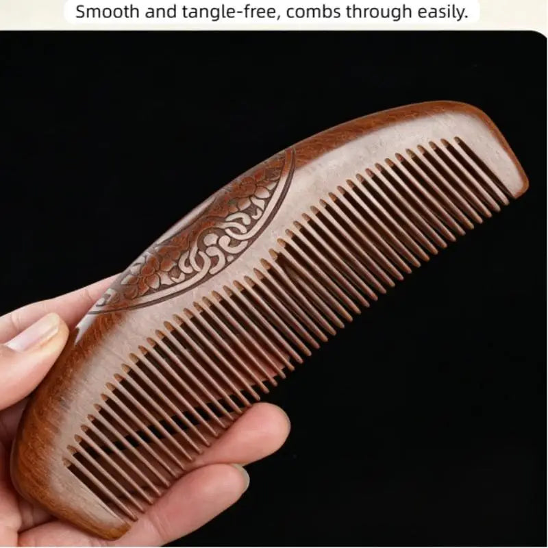 Pocket Sandalwood Fine-Tooth Comb | Anti-Static Hair & Beard Pocket Hair Comb QXL