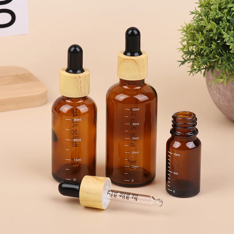 Amber Glass Dropper Bottles 5ml–100ml | Refillable with Scale Glass Dropper Bottle QXL