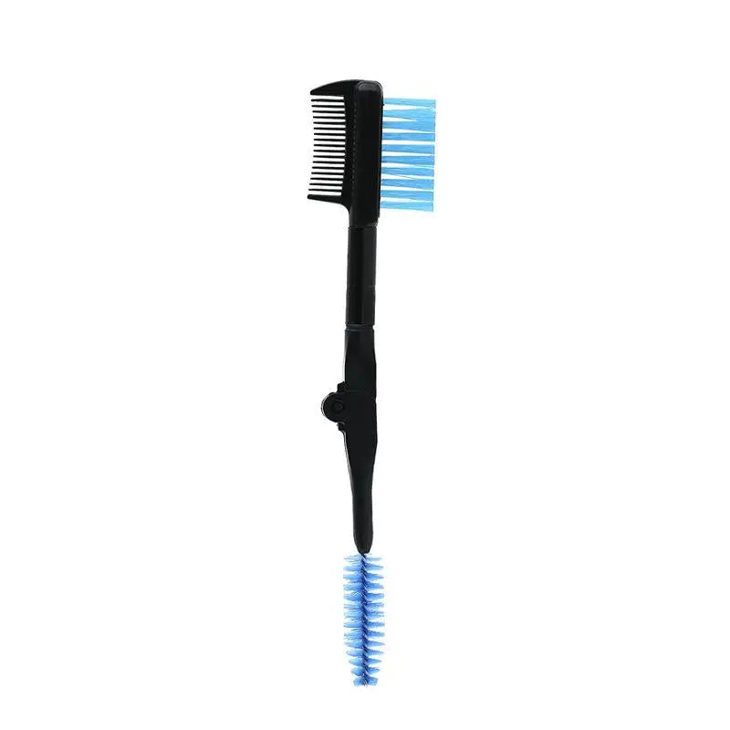 Foldable Double-Head Eyebrow Brush & Lash Comb Tool Eyebrow Brush Comb QXL Blue