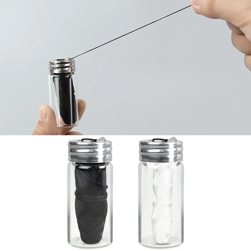 Bamboo Charcoal Dental Floss 30m | Refillable Glass Holder Biodegradable Dental Floss QXL