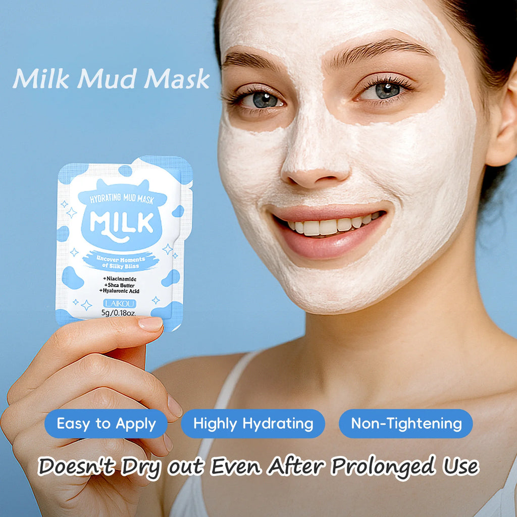 LAIKOU Milk Mud Face Mask – Niacinamide, Pore Cleansing & Hydrating Hydrating Mud Face Mask QXL