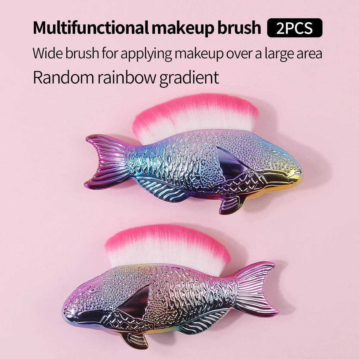 Fish-Shaped Rainbow Gradient Makeup Brush Set – 2 Pack Makeup Brush Set QXL