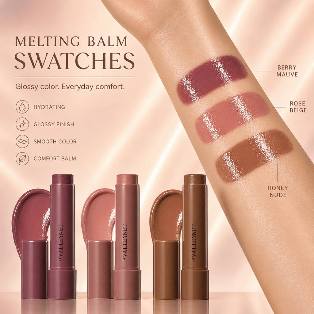 Tinted Lip Balm Stick | 3 Shades Moisturizing Glossy Lip Care Tinted Lip Balm QXL