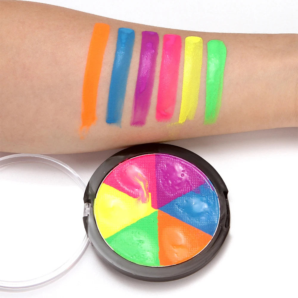 6-Color Fluorescent Face & Body Paint | Halloween Cosplay Face & Body Paint QXL