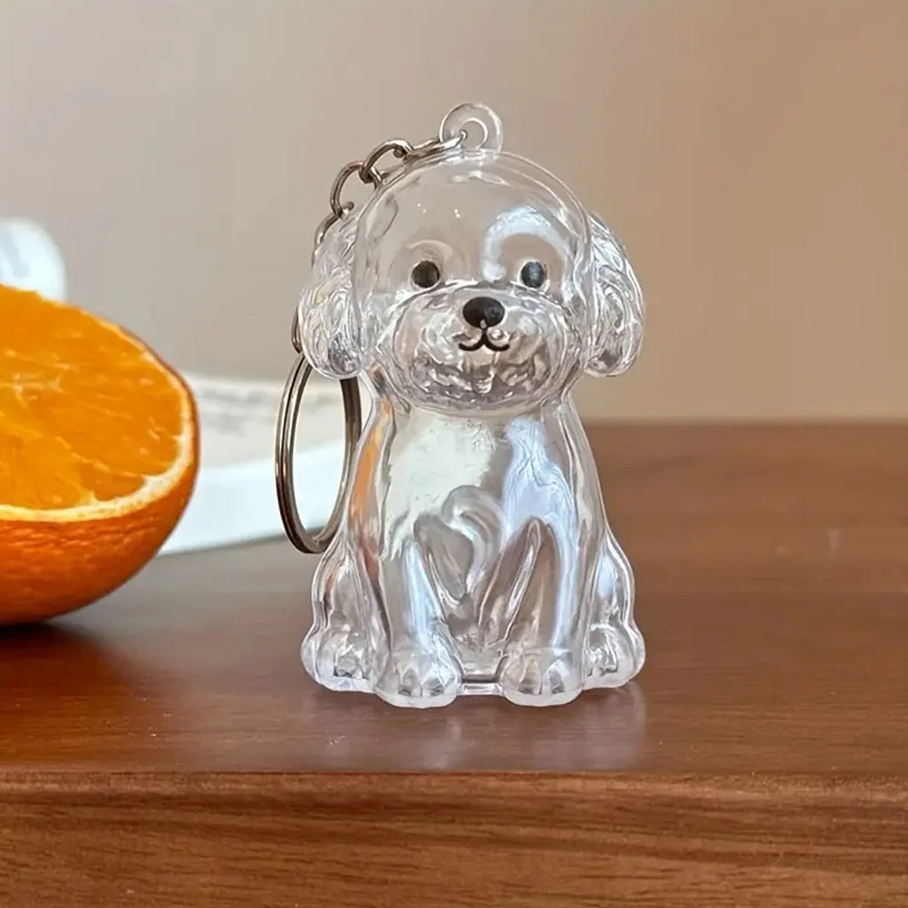 Dog Pet Hair Storage Keychain | Cute PVC Breed Design Gift Pet Keepsake Keychain QXL Type 1