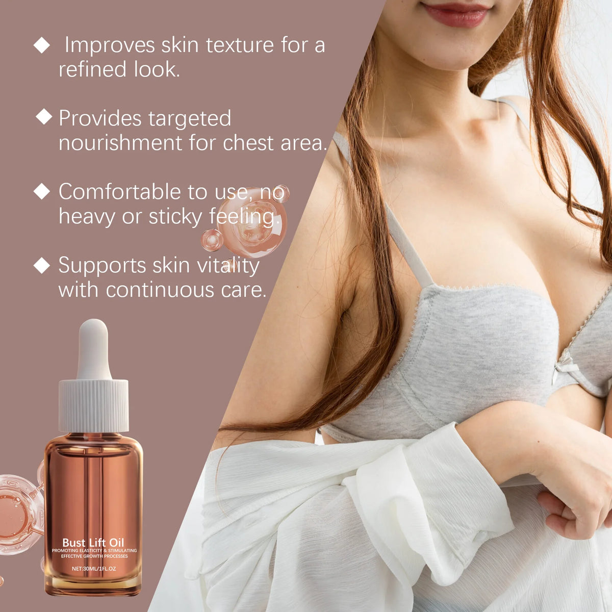 Nourishing Chest Firming Massage Oil | Hydrating Skin Care 30ml Body Massage Oil QXL