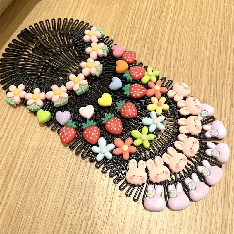 Y2K Star & Heart Hair Comb Clips | Colorful Girls Accessories Hair Comb Clip QXL