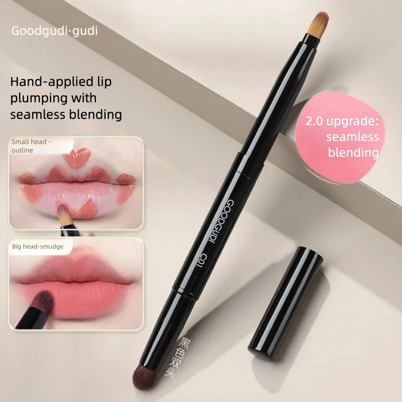 Dual-Head Retractable Lip & Concealer Blending Brush with Cap Lip Blending Brush QXL