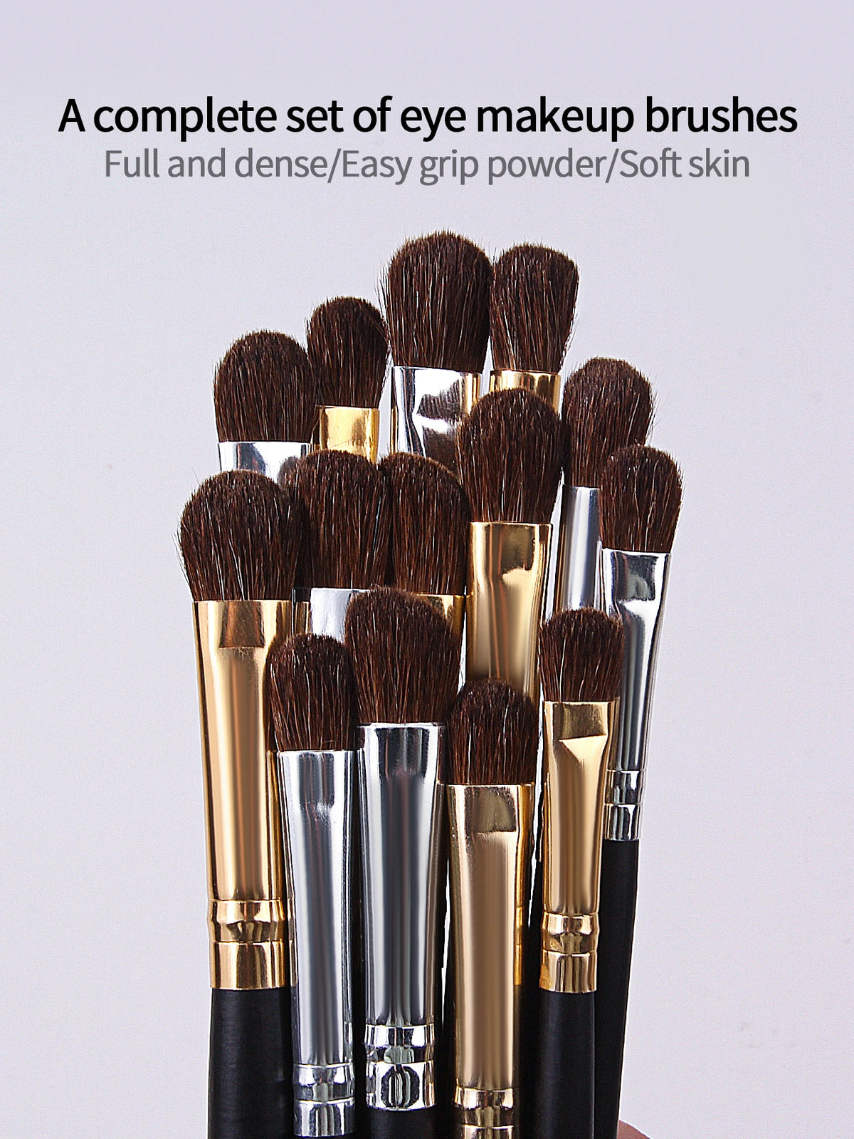 14-Piece Wooden Handle Eye Makeup Brush Set – Horse Hair Eye Makeup Brush Set QXL