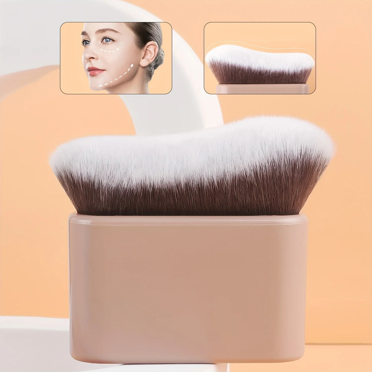 LUXEBLEND Wave Contour Makeup Brush | Foundation Blending Contour Makeup Brush QXL