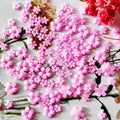 100-Pack 3D Flower Nail Charms | Resin Rhinestone Decorations Nail Art Charms QXL 100pcs