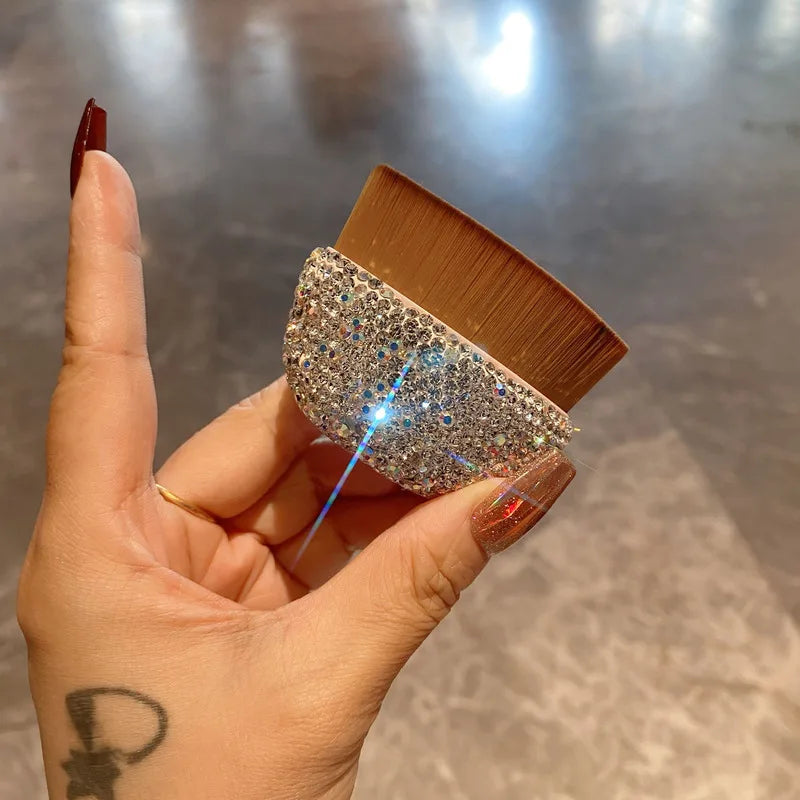 Diamond-Encrusted Foundation Brush | Loose Powder Makeup Tool Foundation Makeup Brush QXL