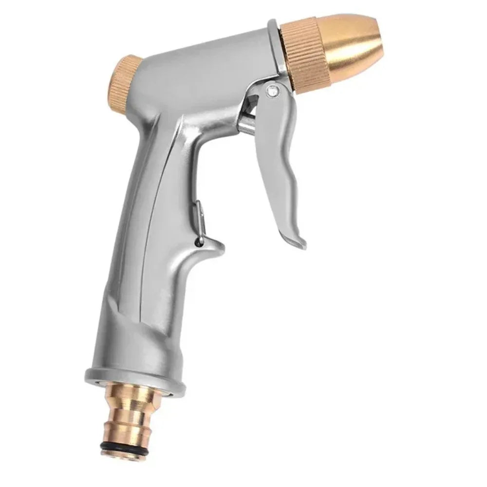 High-Pressure Garden Hose Spray Gun | 4-Mode Zinc Nozzle Garden Hose Spray Gun QXL SILVER