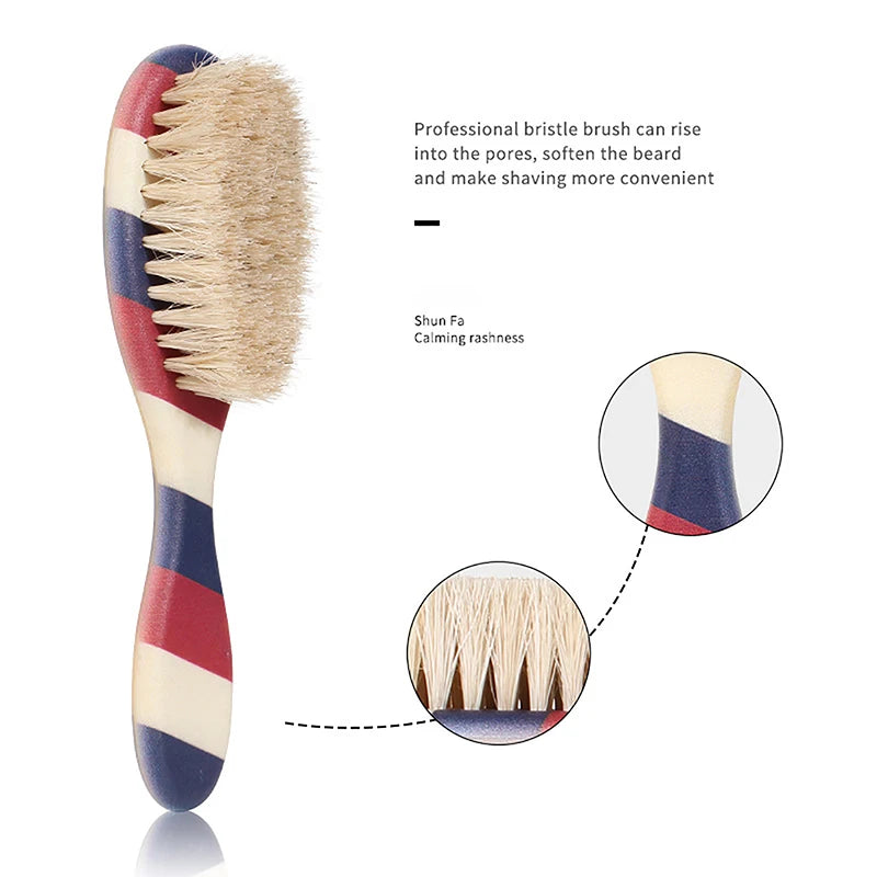 Wild Boar Bristle Beard Brush | Men's Grooming & Barber Tool Beard Styling Brush QXL