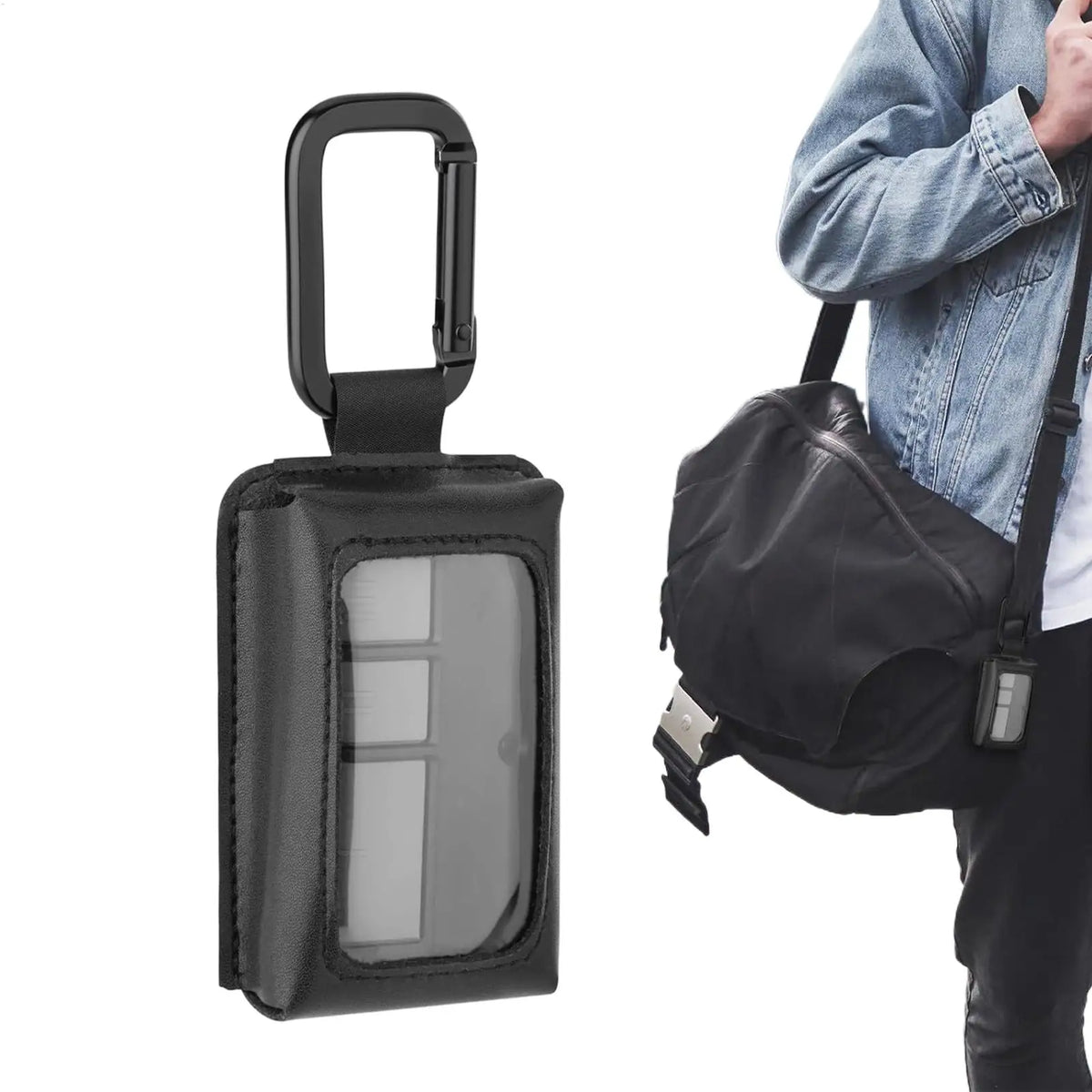 PU Leather Garage Door Opener Case with Carabiner Clip Remote Holder Case QXL