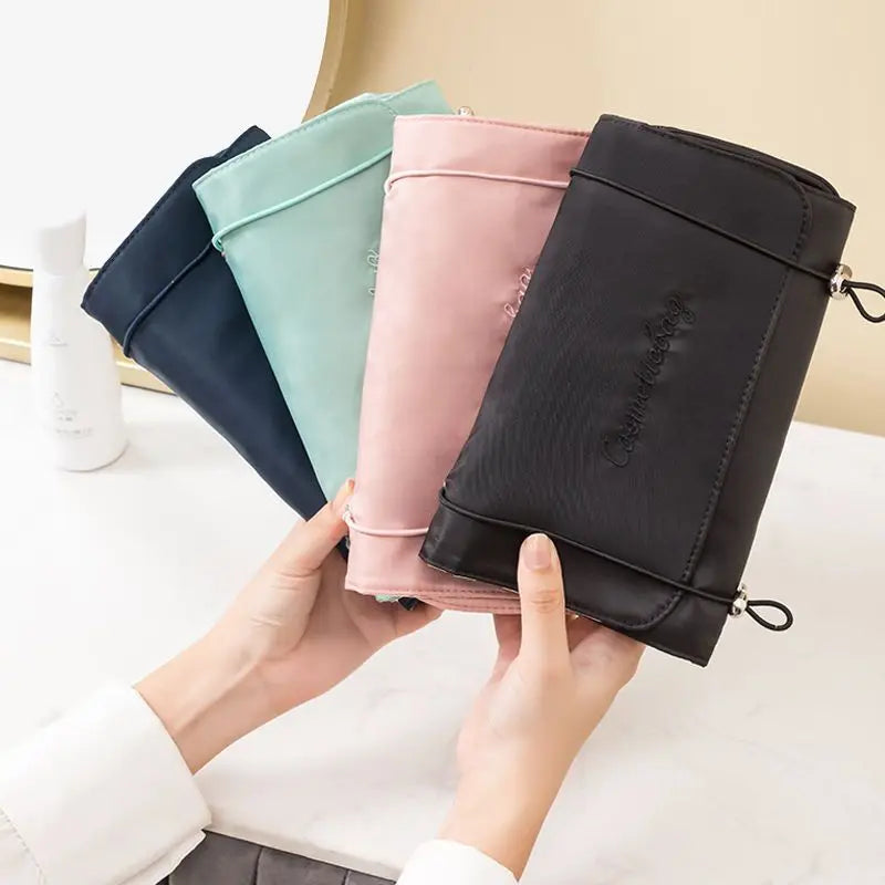Large-Capacity Nylon Makeup Brush Bag & Detachable Storage Box Makeup Brush Bag QXL