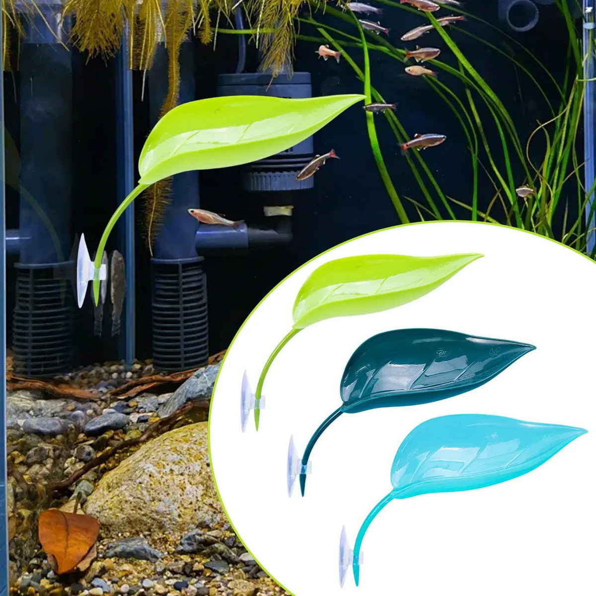 3-Pack Reptile Terrarium Leaf Perch | Frog & Gecko Suction Cup Terrarium Leaf Perch QXL