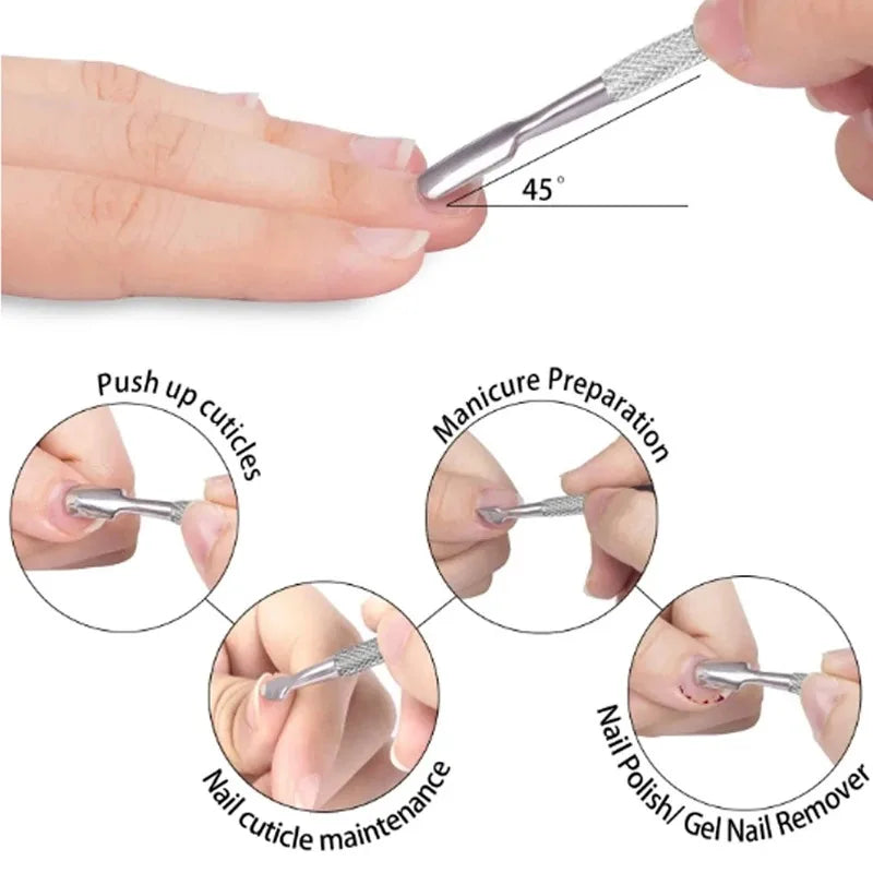 3-Piece Stainless Steel Cuticle Nipper, Pusher & Scissor Set Cuticle Tool Set QXL