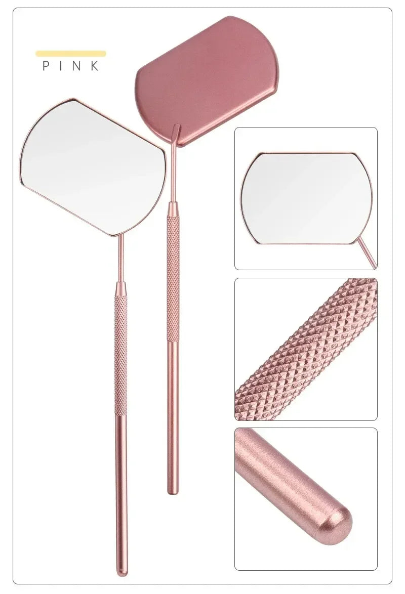 Stainless Steel Lash Extension Checking Mirror | Beauty Tool Lash Extension Tool QXL M11 Pink